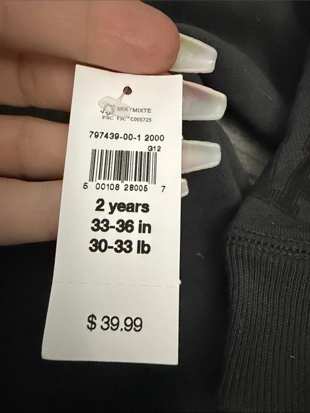 BNWT GAP Disney Mickey Mouse Dark Grey Hoodie Sweatshirt for Kids